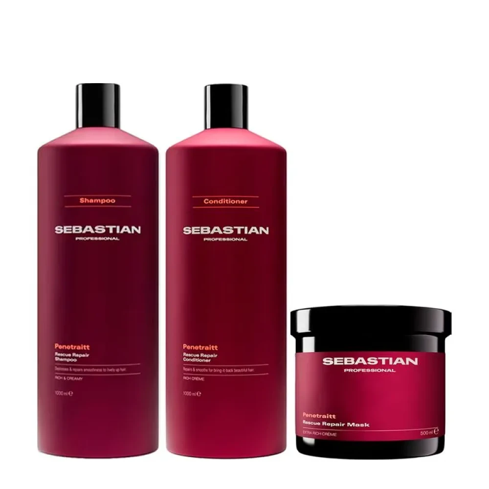 Kit Sebastian Profissional Penetrait Shampoo + Condicionador + Máscara Grande